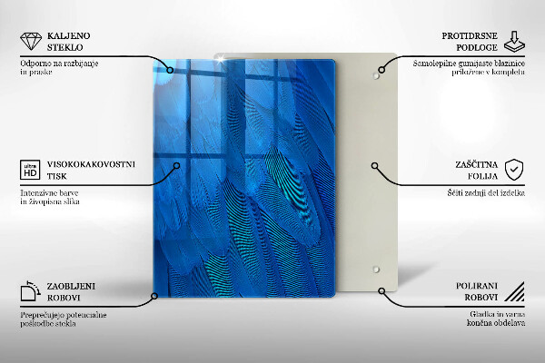 Tabla de cortar de vidrio Escamas de acuarela