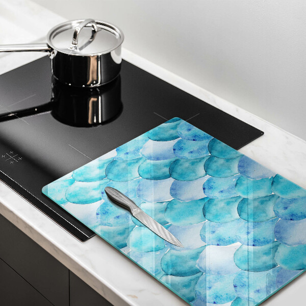 Tabla de cortar de vidrio Escamas de acuarela