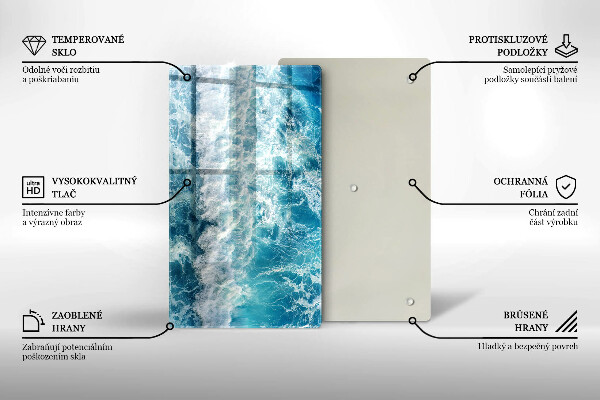 Tabla de cortar de vidrio Olas de agua de mar