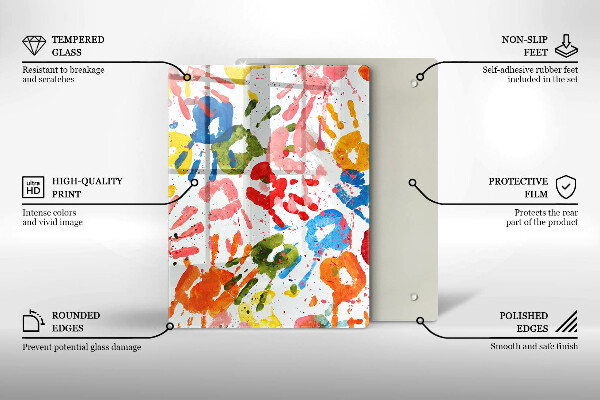 Tabla de cortar de vidrio Fondo elegante y oro