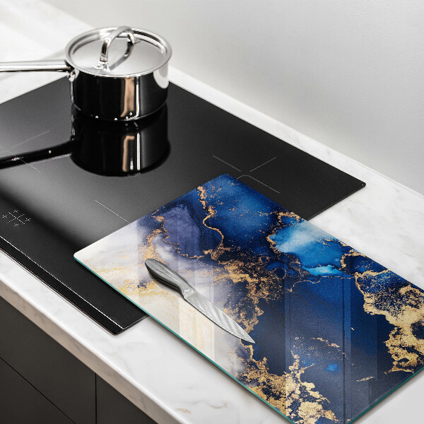 Tabla de cortar de vidrio Fondo elegante y oro