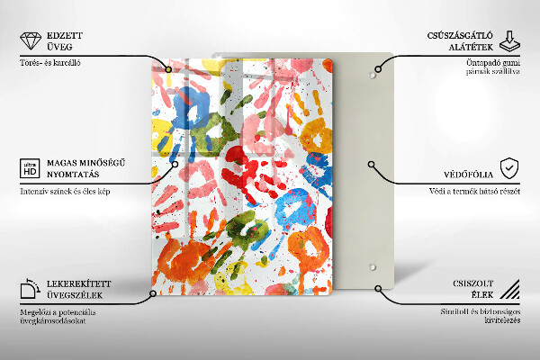 Tabla de cortar de vidrio Fondo elegante y oro