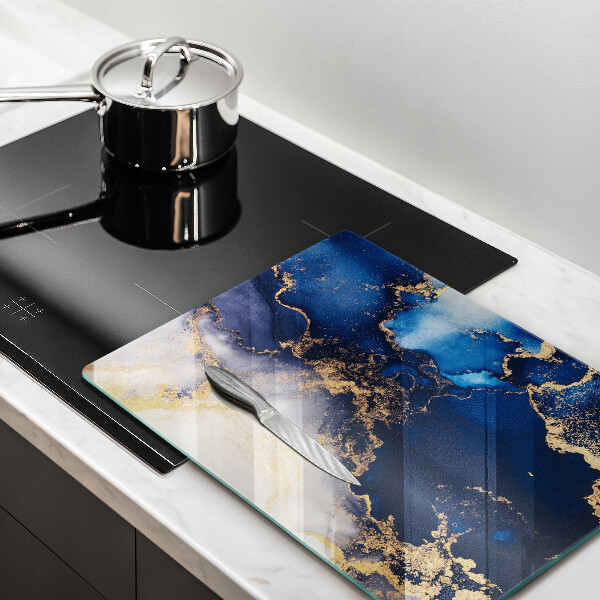 Tabla de cortar de vidrio Fondo elegante y oro