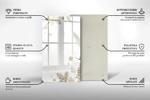 Tabla de cortar de vidrio Decoraciones de invierno