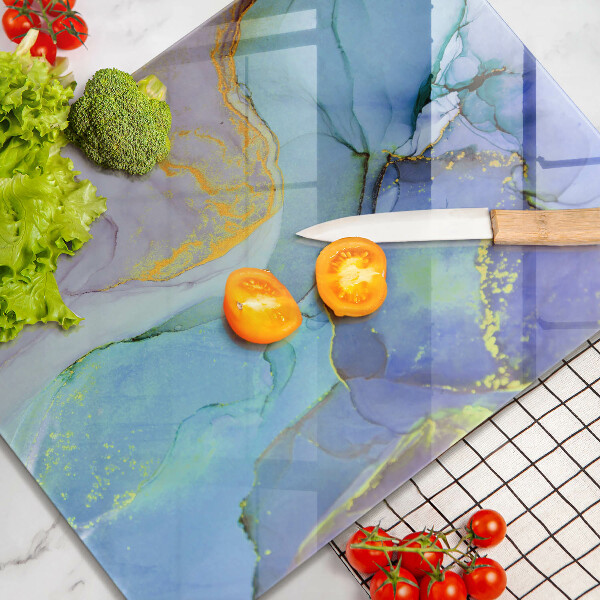 Tabla de cortar de vidrio Piedra dorada agrietada