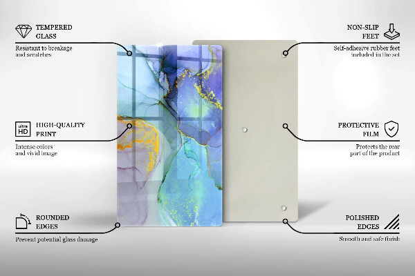 Tabla de cortar de vidrio Piedra dorada agrietada