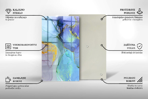 Tabla de cortar de vidrio Piedra dorada agrietada