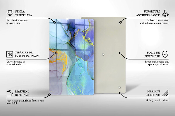 Tabla de cortar de vidrio Piedra dorada agrietada