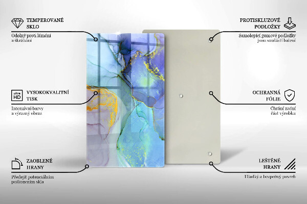 Tabla de cortar de vidrio Piedra dorada agrietada
