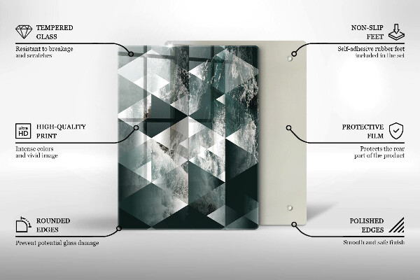 Tabla de cortar de vidrio Piedra dorada agrietada