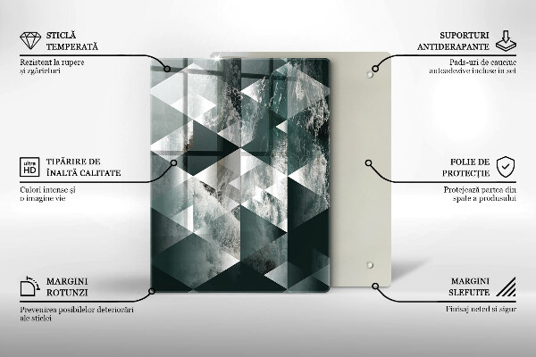 Tabla de cortar de vidrio Piedra dorada agrietada