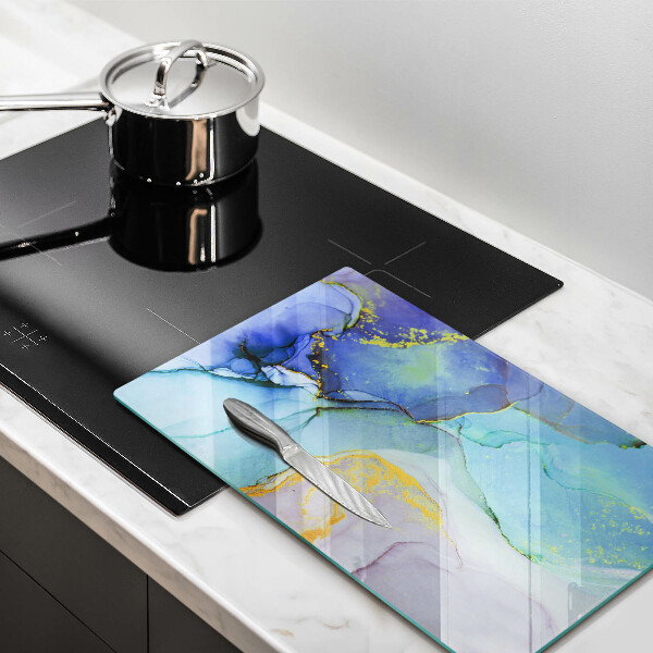 Tabla de cortar de vidrio Piedra dorada agrietada