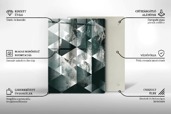 Tabla de cortar de vidrio Piedra dorada agrietada