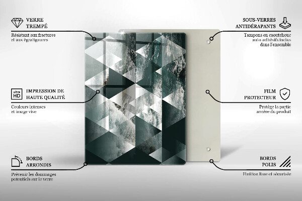 Tabla de cortar de vidrio Piedra dorada agrietada