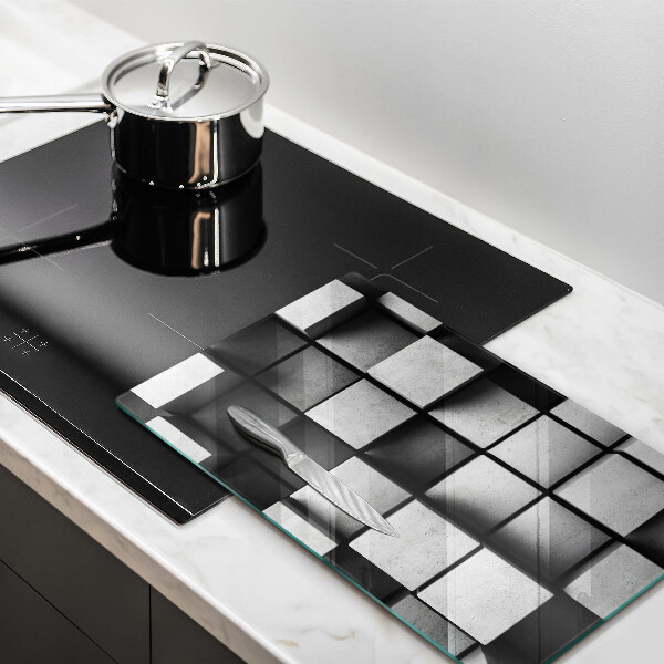 Tabla de cortar de vidrio Fondo de geometría 3d