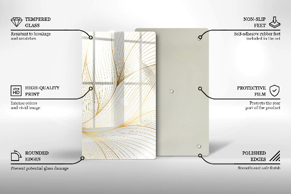 Tabla de cortar de vidrio Patrón de líneas modernas