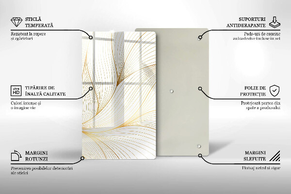 Tabla de cortar de vidrio Patrón de líneas modernas
