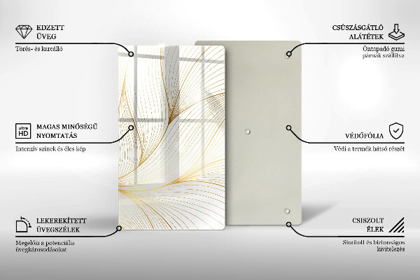 Tabla de cortar de vidrio Patrón de líneas modernas