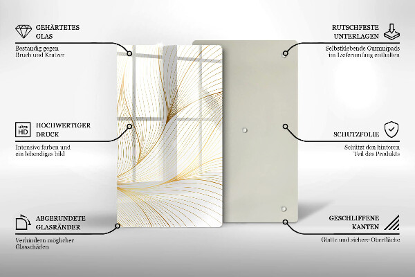 Tabla de cortar de vidrio Patrón de líneas modernas