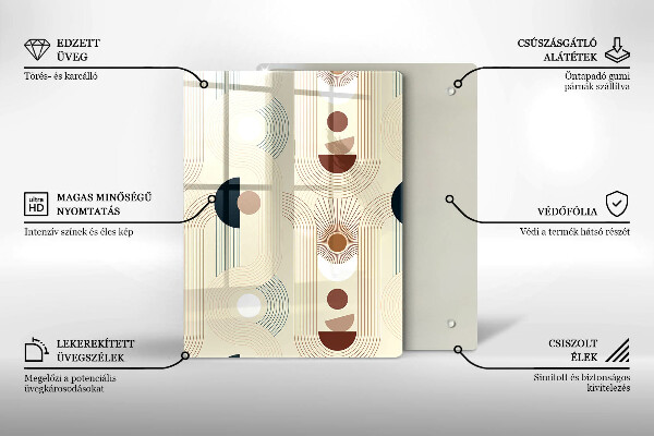 Tabla de cortar de vidrio Patrón de líneas modernas
