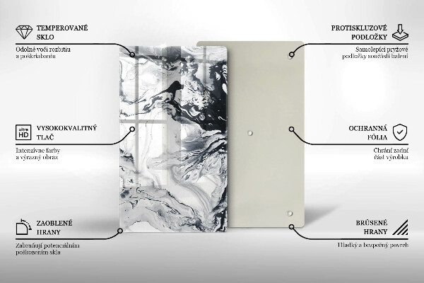 Tabla de cortar de vidrio Abstracción de tinta