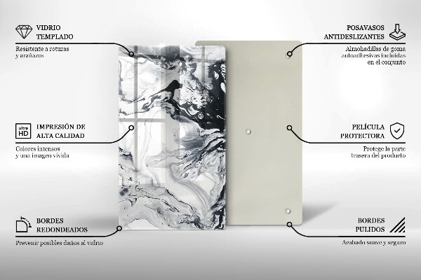 Tabla de cortar de vidrio Abstracción de tinta