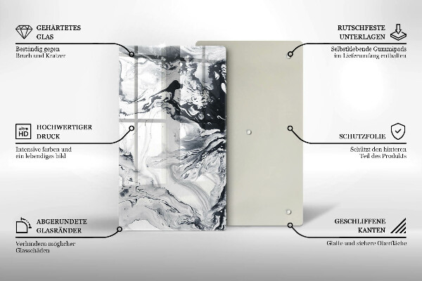 Tabla de cortar de vidrio Abstracción de tinta