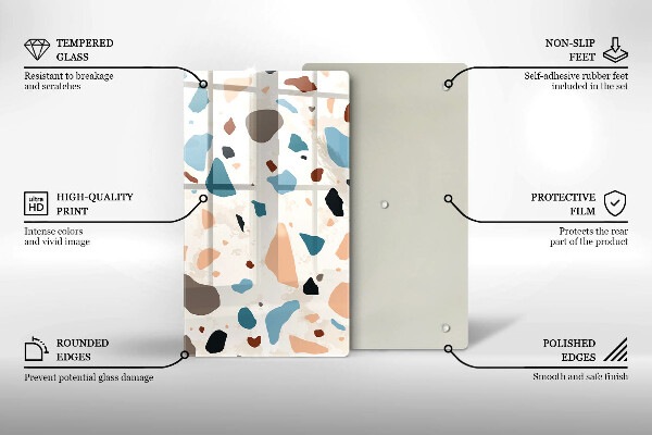 Tabla de cortar de vidrio Gres decorativo