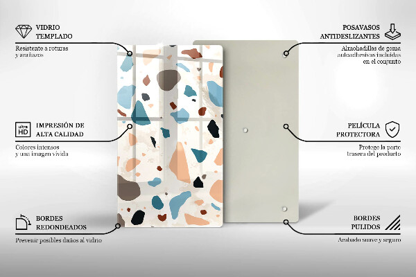 Tabla de cortar de vidrio Gres decorativo