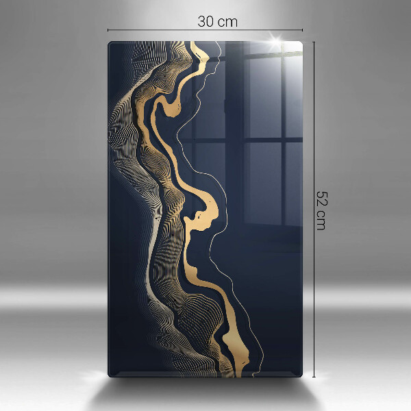 Tabla de cortar de vidrio Líneas doradas abstractas