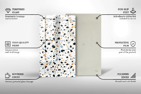 Tabla de cortar de vidrio Gres decorativo