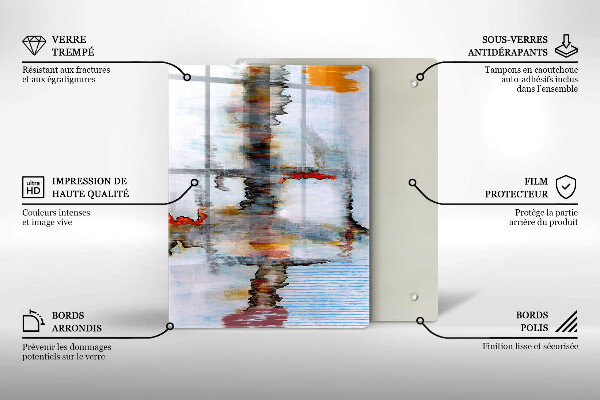 Tabla de cortar de vidrio Fondo de abstracción de pintura
