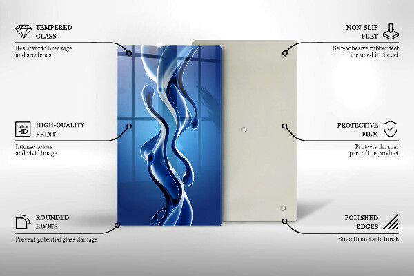 Tabla de cortar de vidrio Abstracción de fluidos