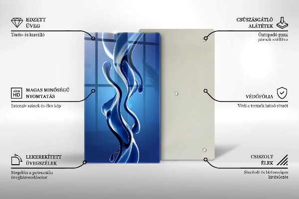Tabla de cortar de vidrio Abstracción de fluidos