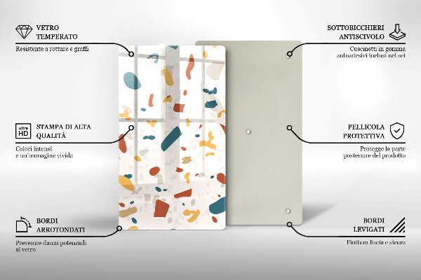 Tabla de cortar de vidrio Gres decorativo