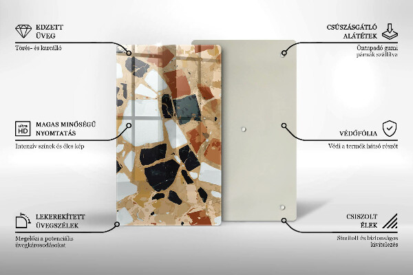 Tabla de cortar de vidrio Plato de piedras decorativas