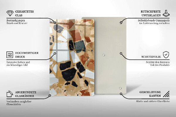 Tabla de cortar de vidrio Plato de piedras decorativas