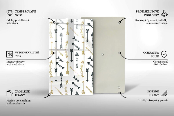 Tabla de cortar de vidrio Patrón de flechas boho