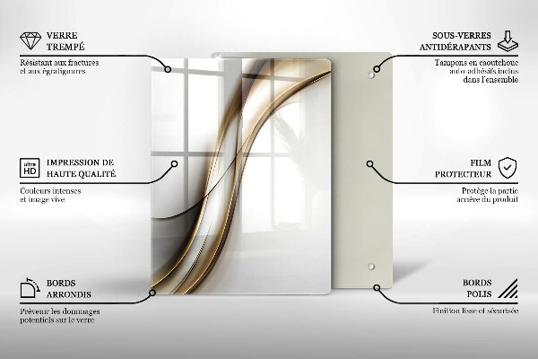 Tabla de cortar de vidrio Patrón de flechas boho