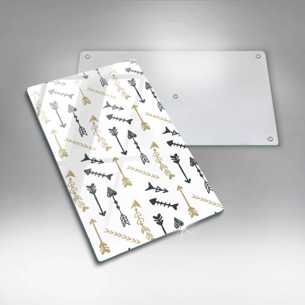 Tabla de cortar de vidrio Patrón de flechas boho