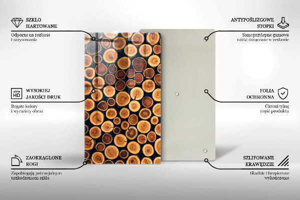 Tabla de cortar de vidrio Tocones de árboles de madera
