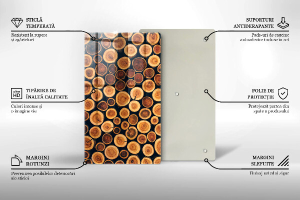 Tabla de cortar de vidrio Tocones de árboles de madera