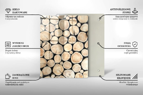Tabla de cortar de vidrio Tocones de árboles de madera