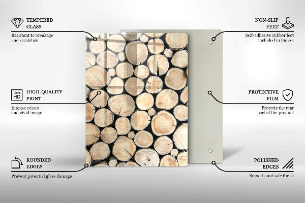 Tabla de cortar de vidrio Tocones de árboles de madera