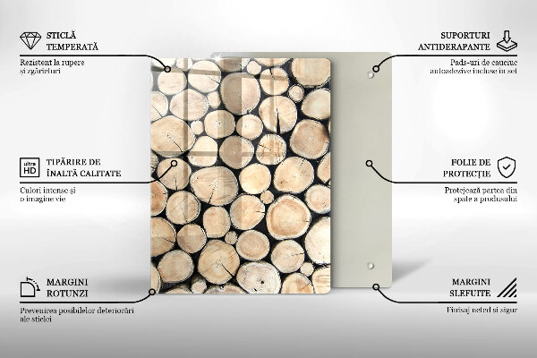 Tabla de cortar de vidrio Tocones de árboles de madera