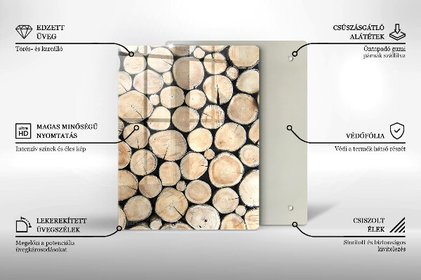 Tabla de cortar de vidrio Tocones de árboles de madera