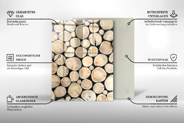 Tabla de cortar de vidrio Tocones de árboles de madera