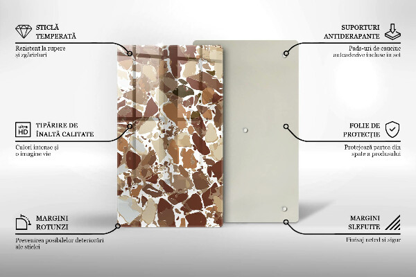 Tabla de cortar de vidrio Manchas decorativas de piedra