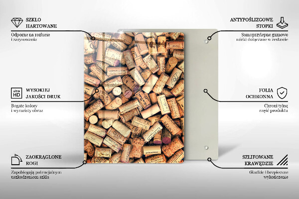Tabla de cortar de vidrio Cucharas con especias