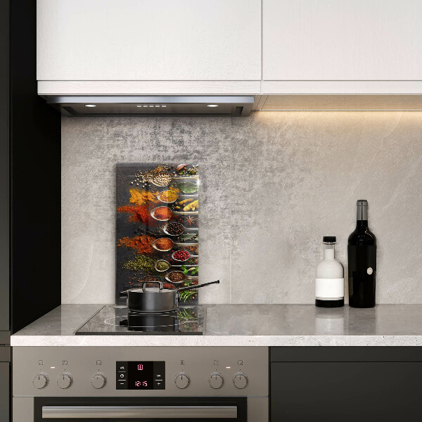 Tabla de cortar de vidrio Cucharas con especias